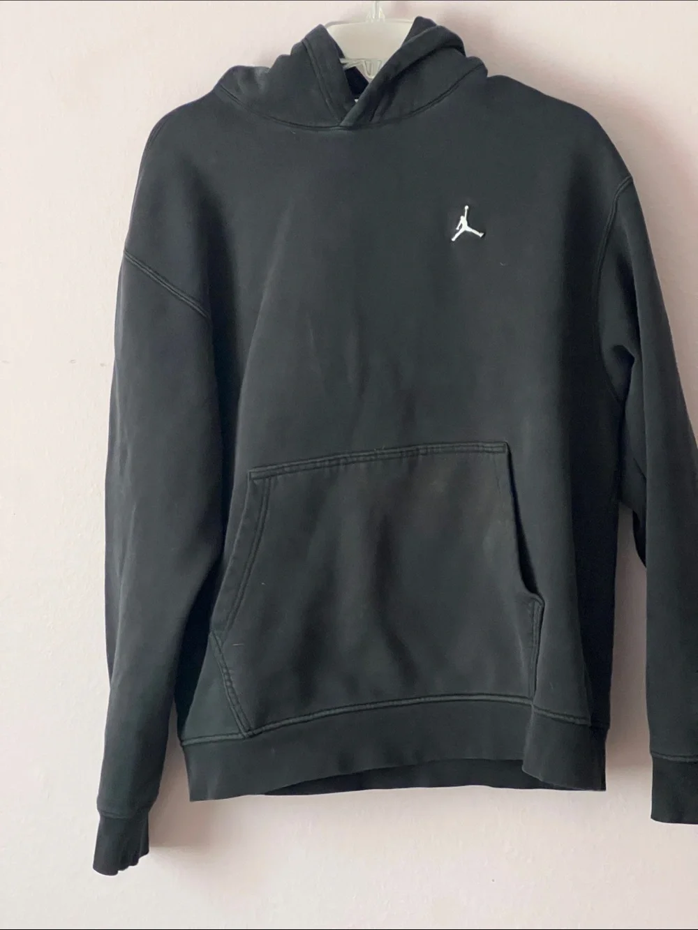 Jordan Black Crewneck Hooded Sweatshirt with White Jumpman